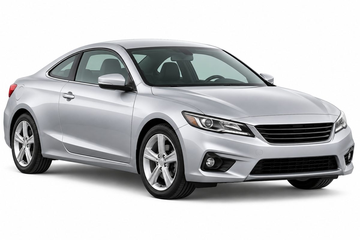 Silver passenger vehicle with an enclosed cabin and road tyres.